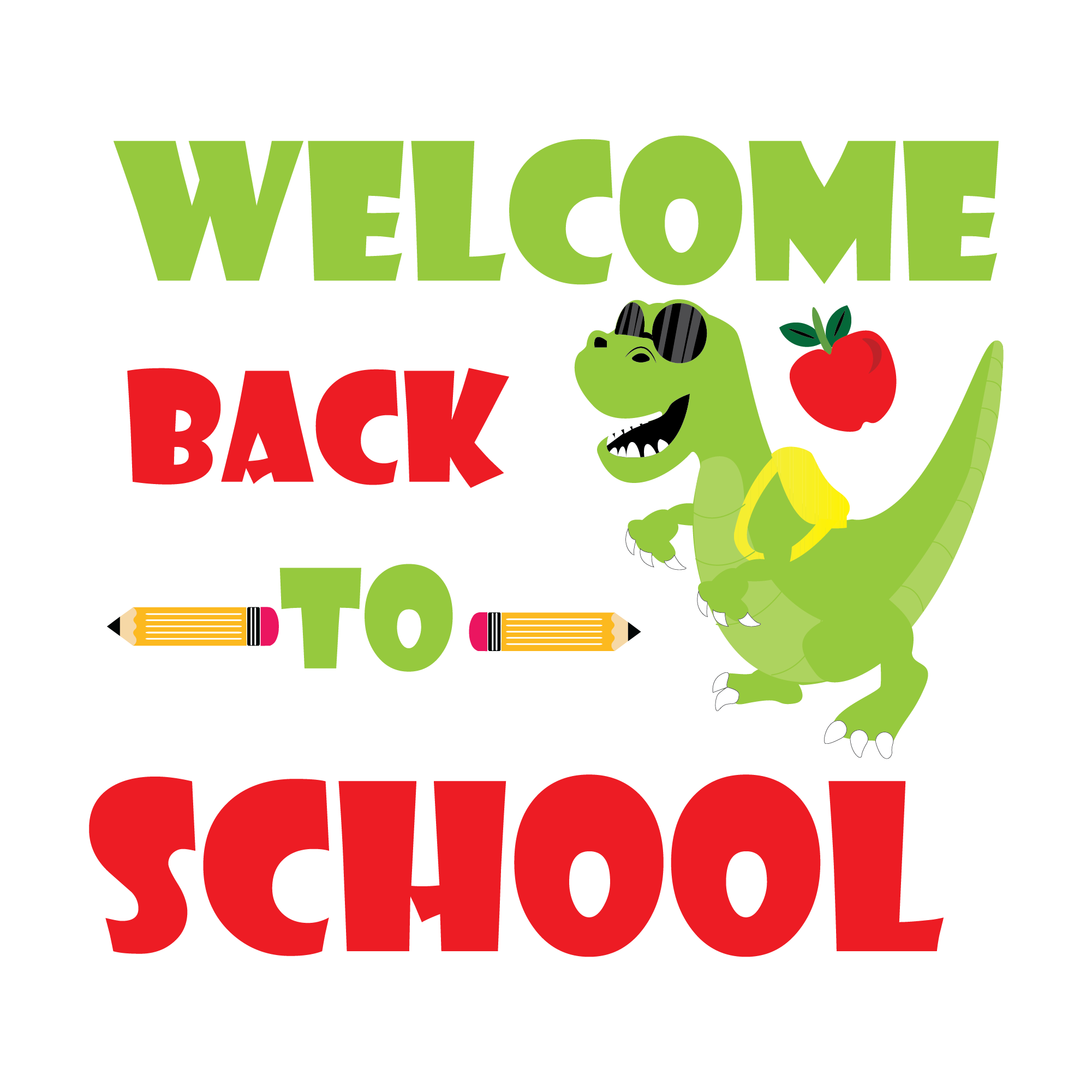 Dino Welcome Back To School | Back To School DTF Ready To Press Designs
