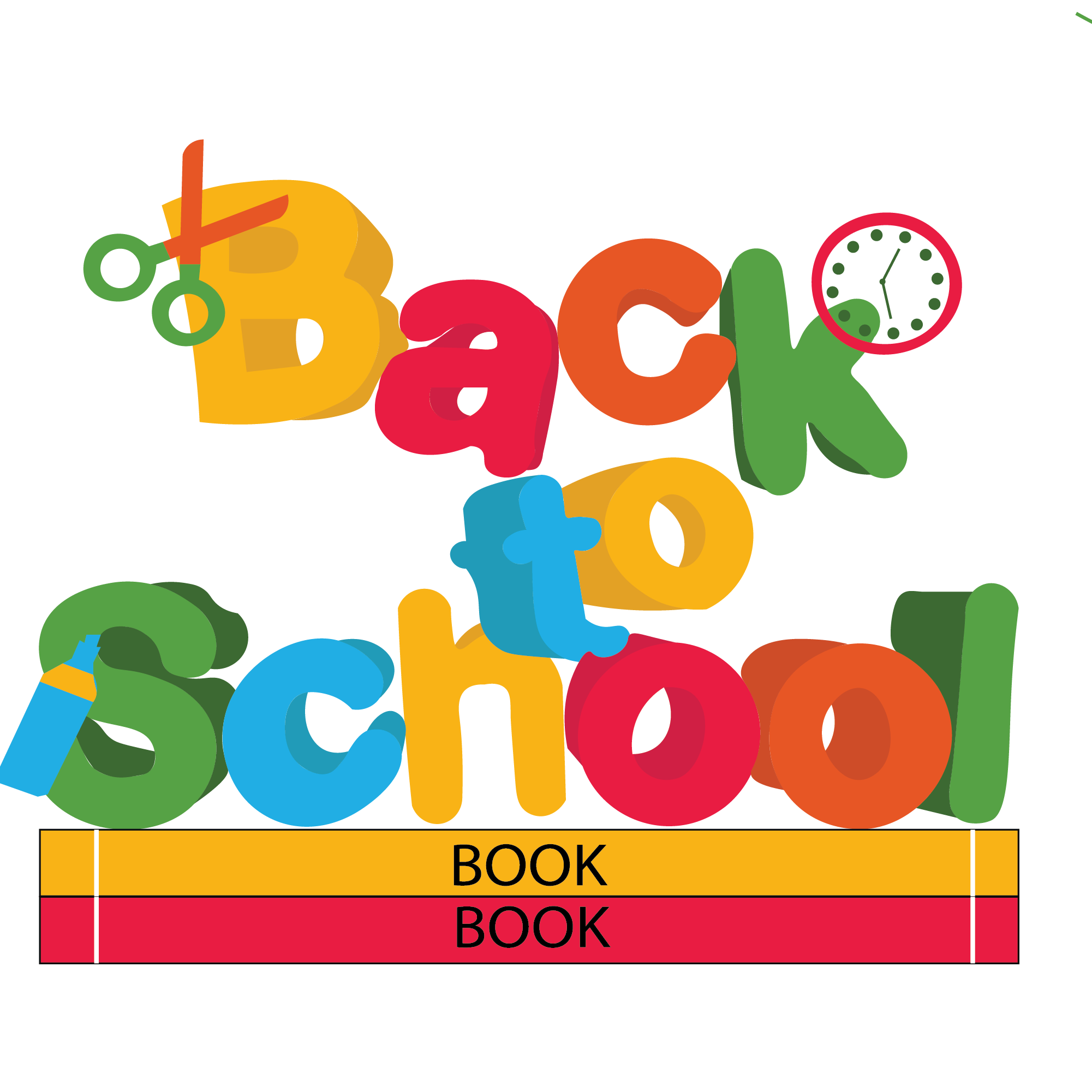 3D Letters Back To School Stack | Back To School DTF Ready To Press Designs