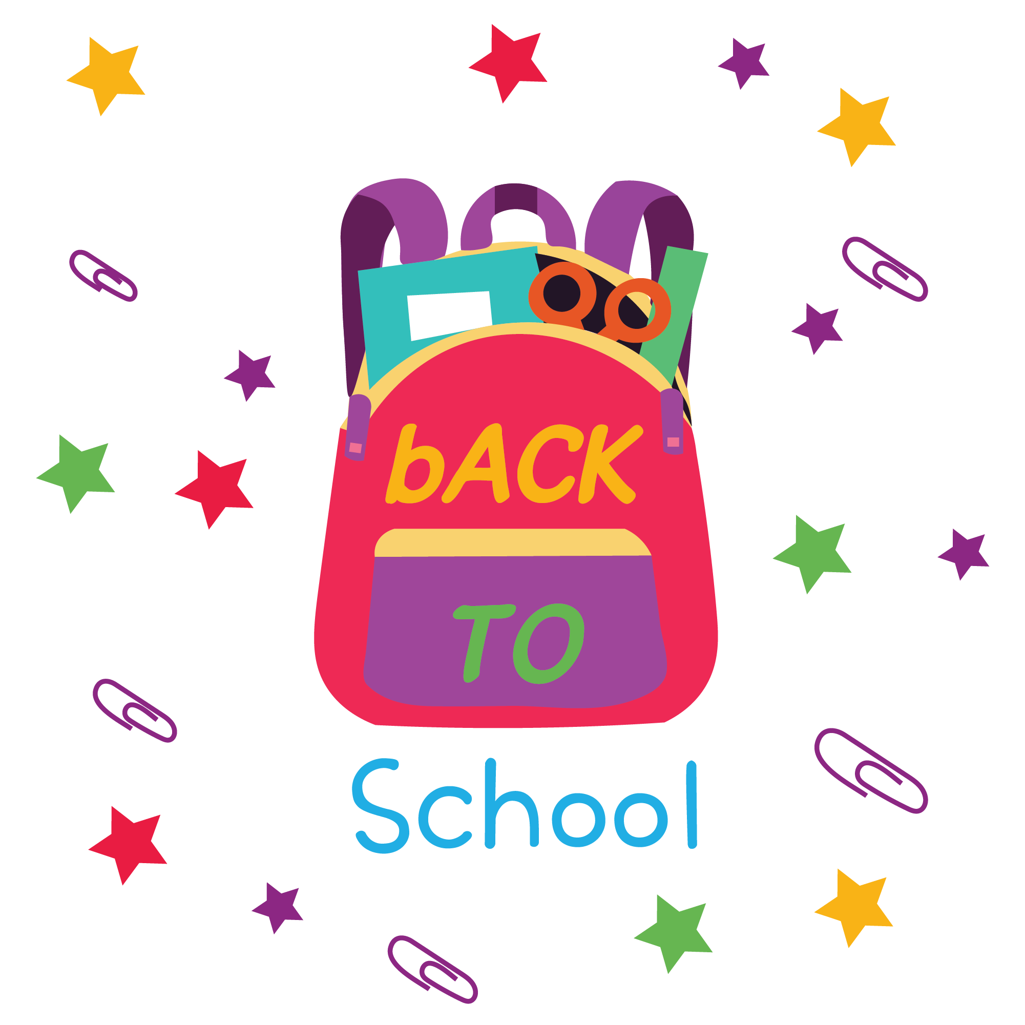 Backpack and Stars | Back To School DTF Ready To Press Designs