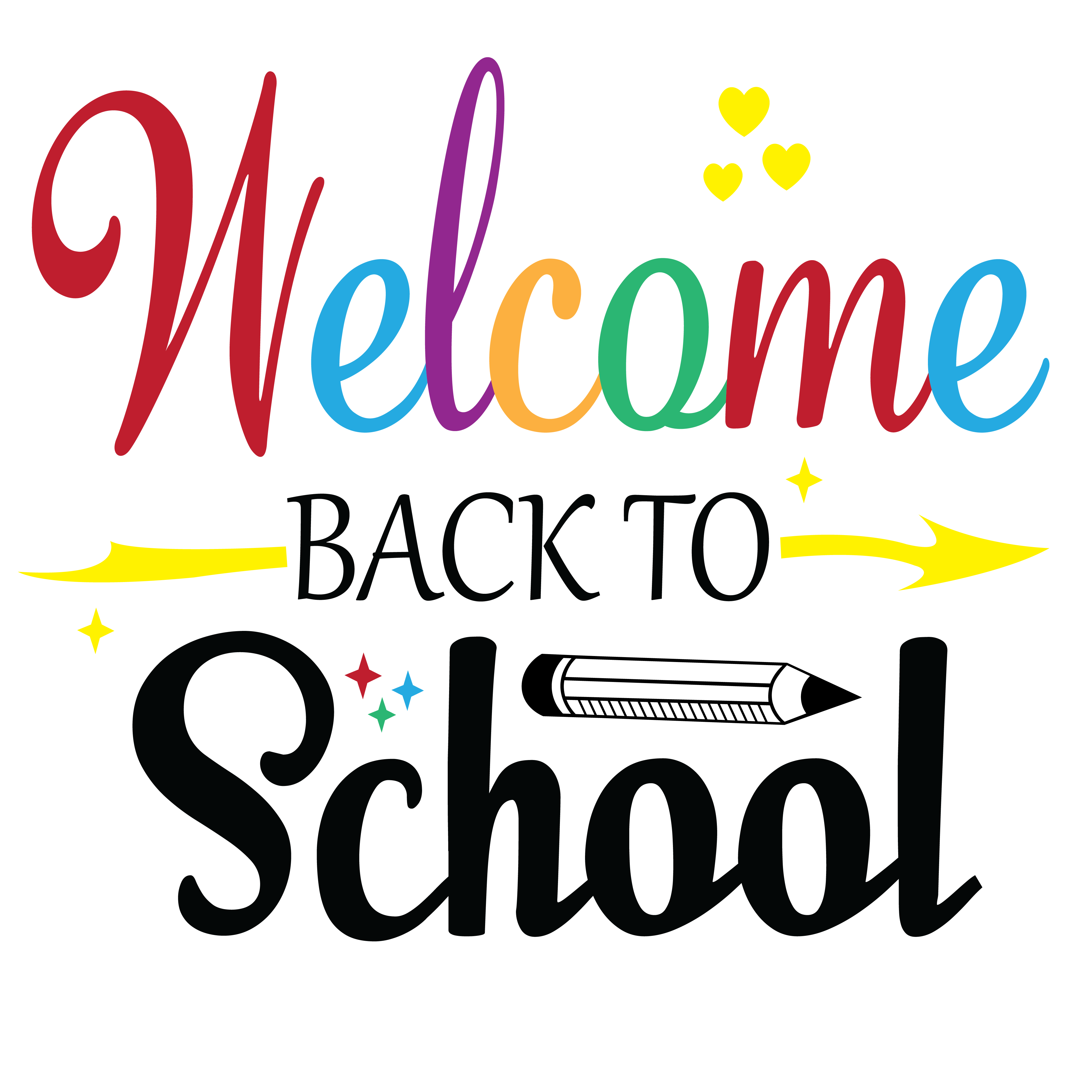 Welcome Back To School Rainbow Script | Back To School DTF Ready To Press Designs