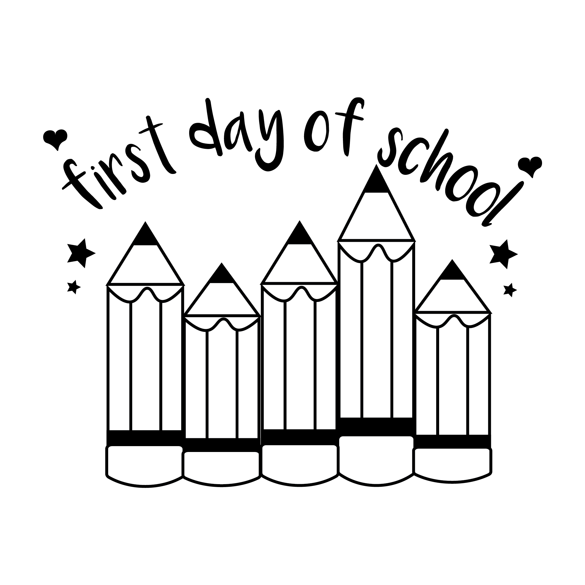 First Day of School Pencils | Back To School DTF Ready To Press Designs