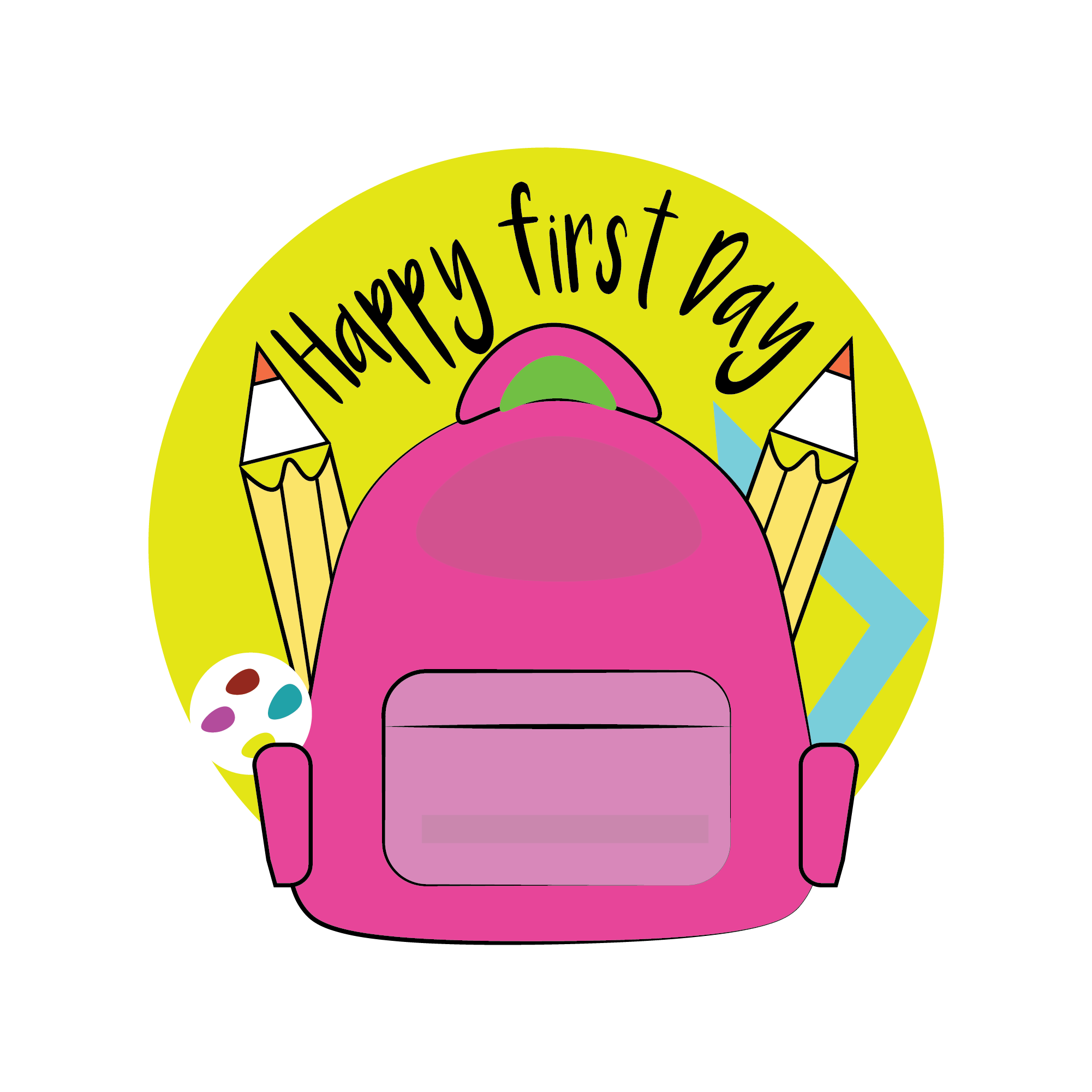 Happy First Day Backpack | Back To School DTF Ready To Press Designs
