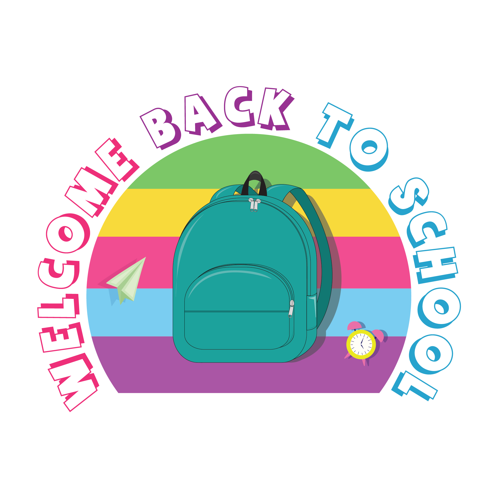 Rainbow Backpack Welcome | Back To School DTF Ready To Press Designs