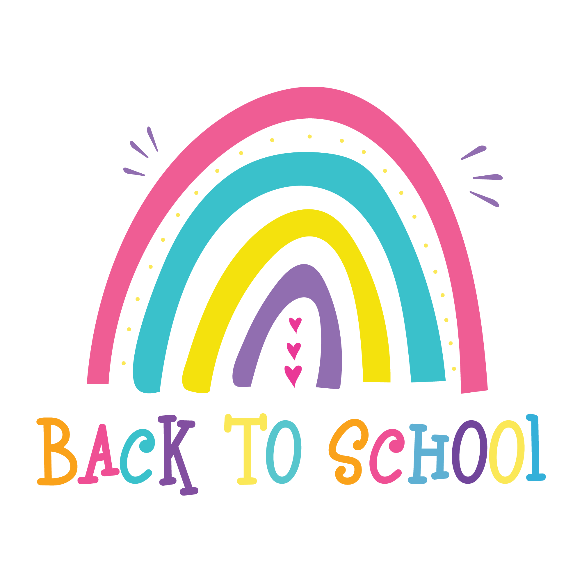 Pastel Rainbow Back To School | Back To School DTF Ready To Press Designs