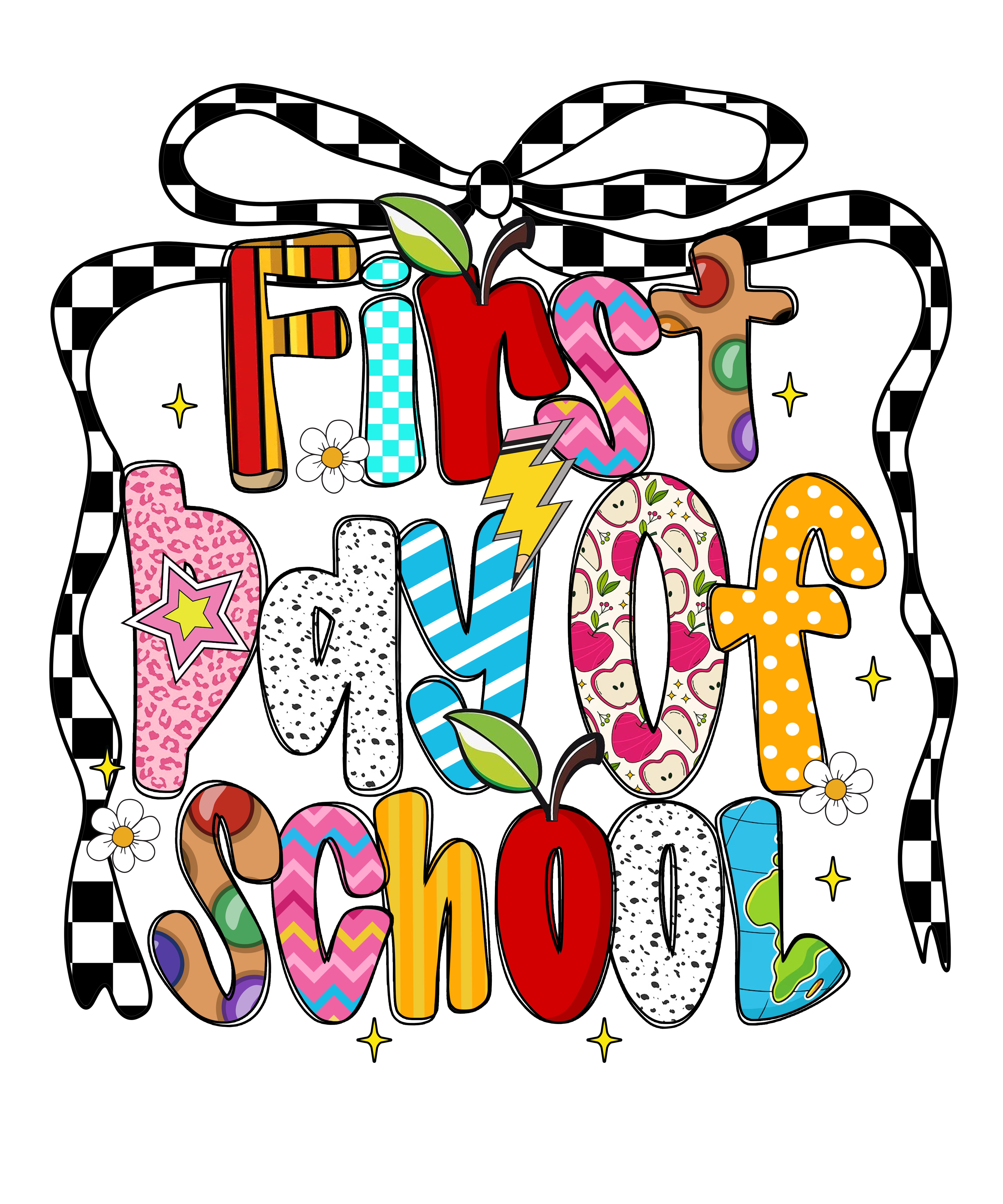 First Day of School Color Pop | Back To School DTF Ready To Press Designs