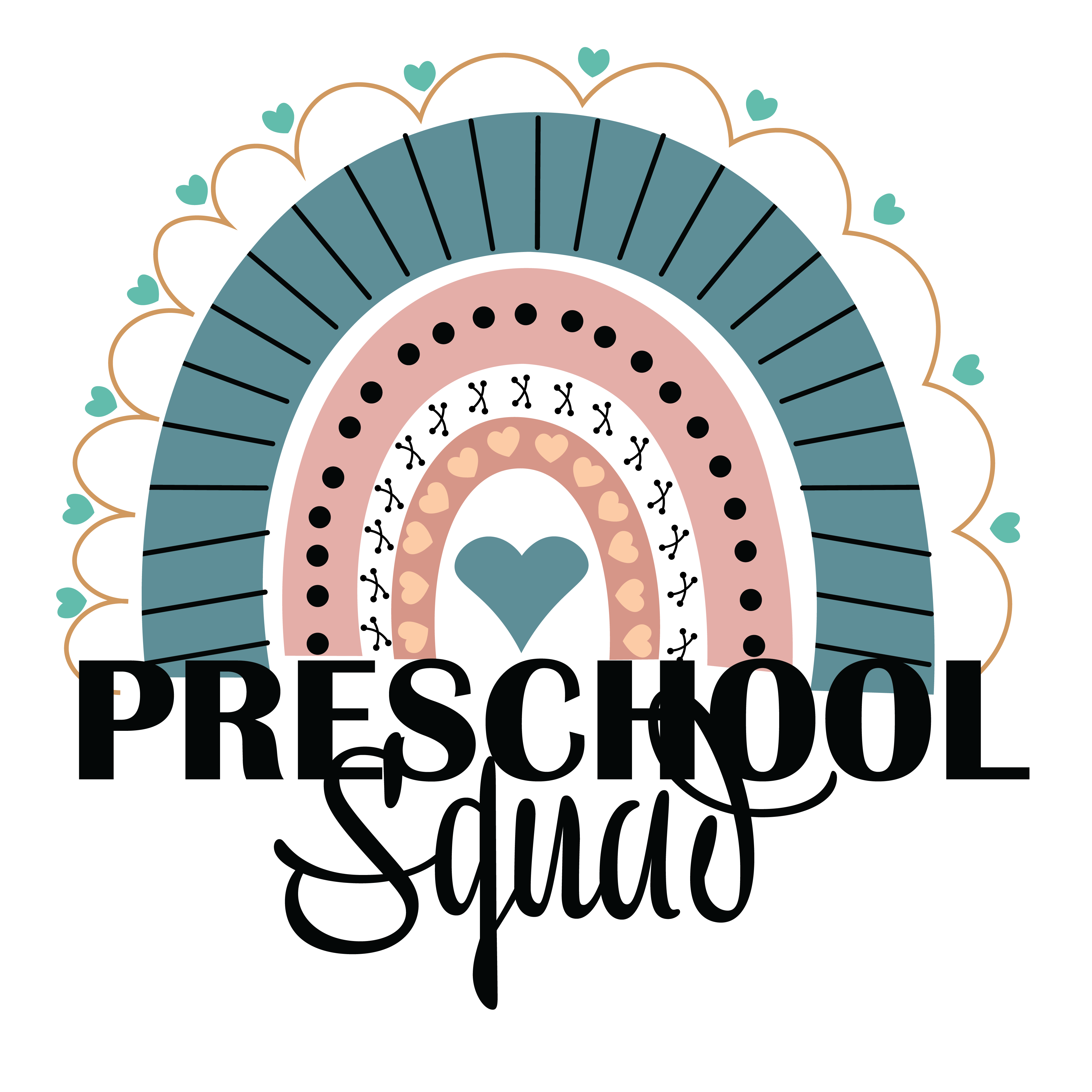 Preschool Squad Rainbow | Back To School DTF Ready To Press Designs