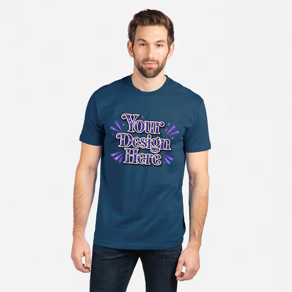 Custom printed Next Level 3600 t-shirt from DTF Jersey, showing a finished ready-to-wear DTF print