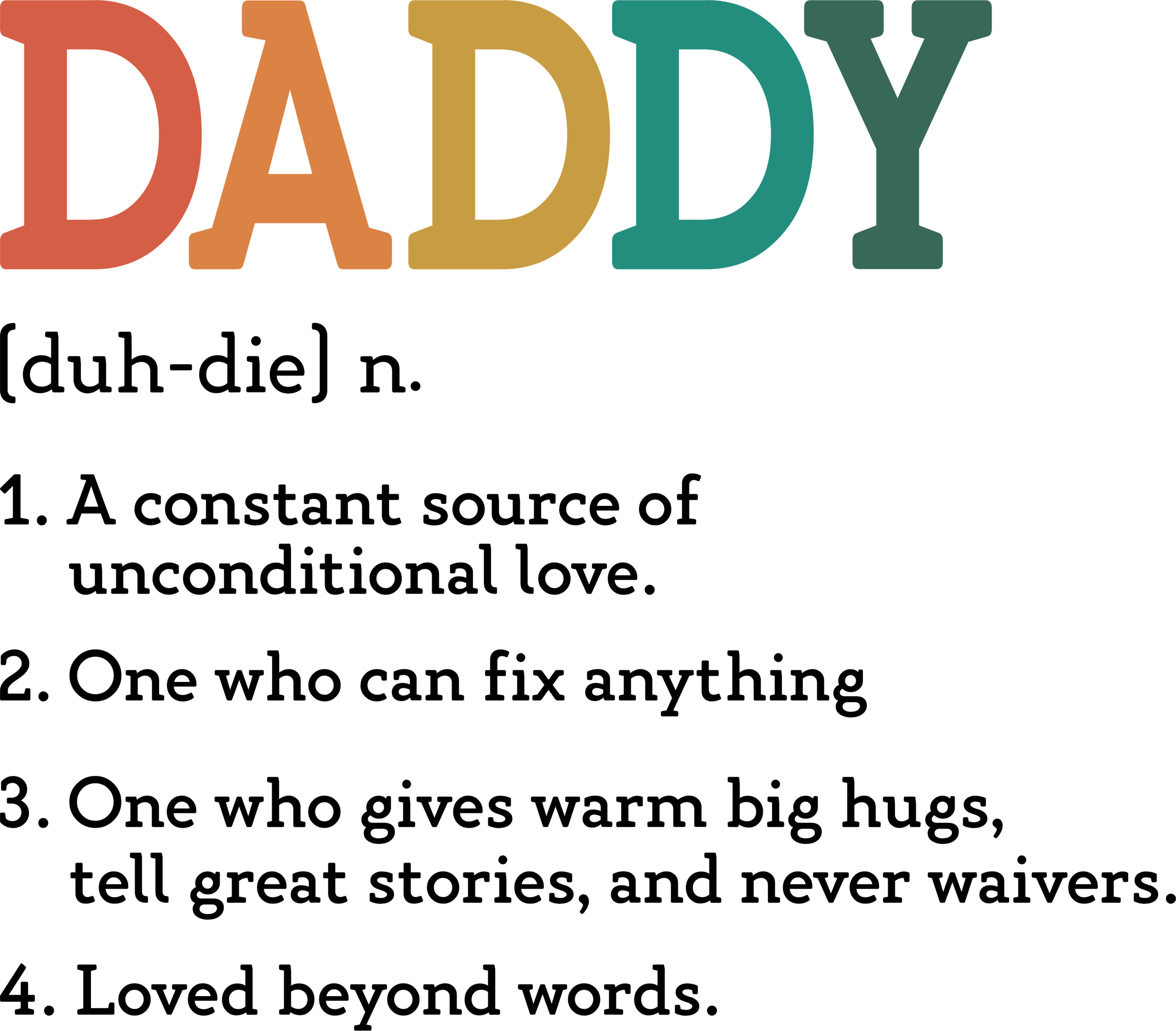 DADDY Definition Rainbow Design | Father's Day Ready To Press Designs