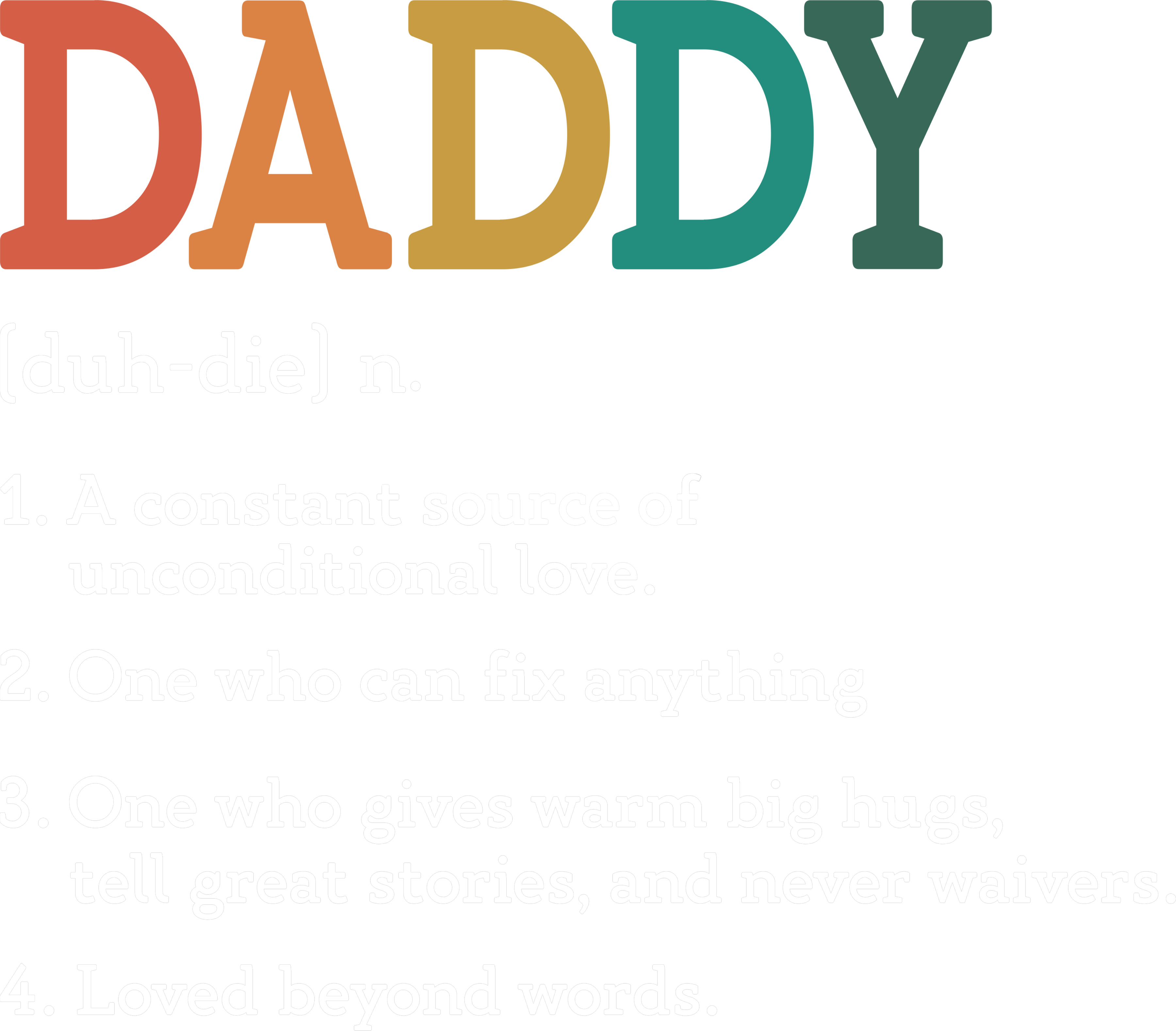 DADDY Definition Rainbow Design | Father's Day Ready To Press Designs