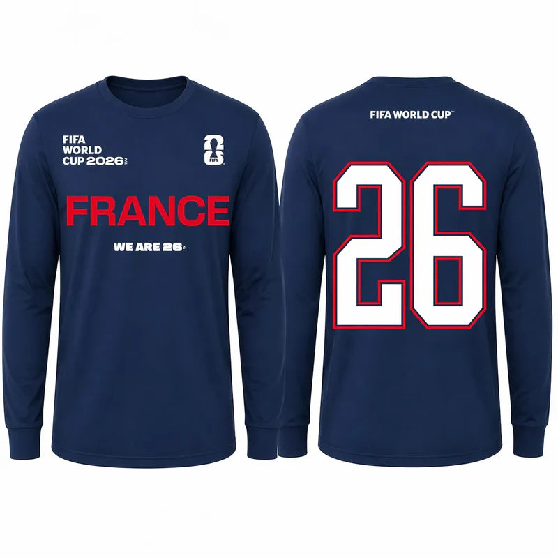 FIFA World Cup 2026 France Long Sleeve Tee – Official "We Are 26" Team France Shirt