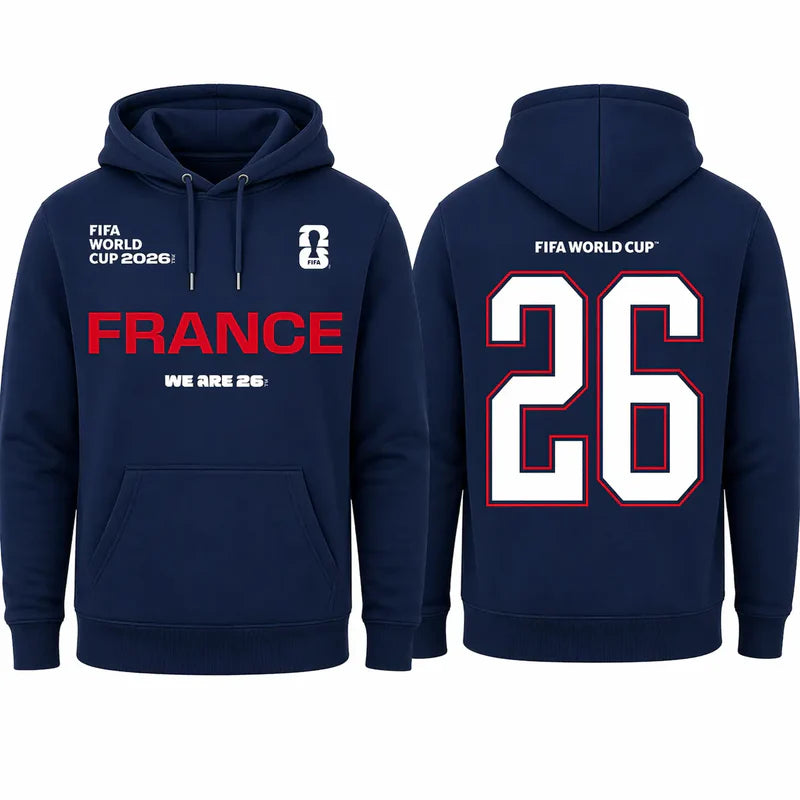 FIFA World Cup 2026 France Hoodie – Official Les Bleus "We Are 26" Pullover