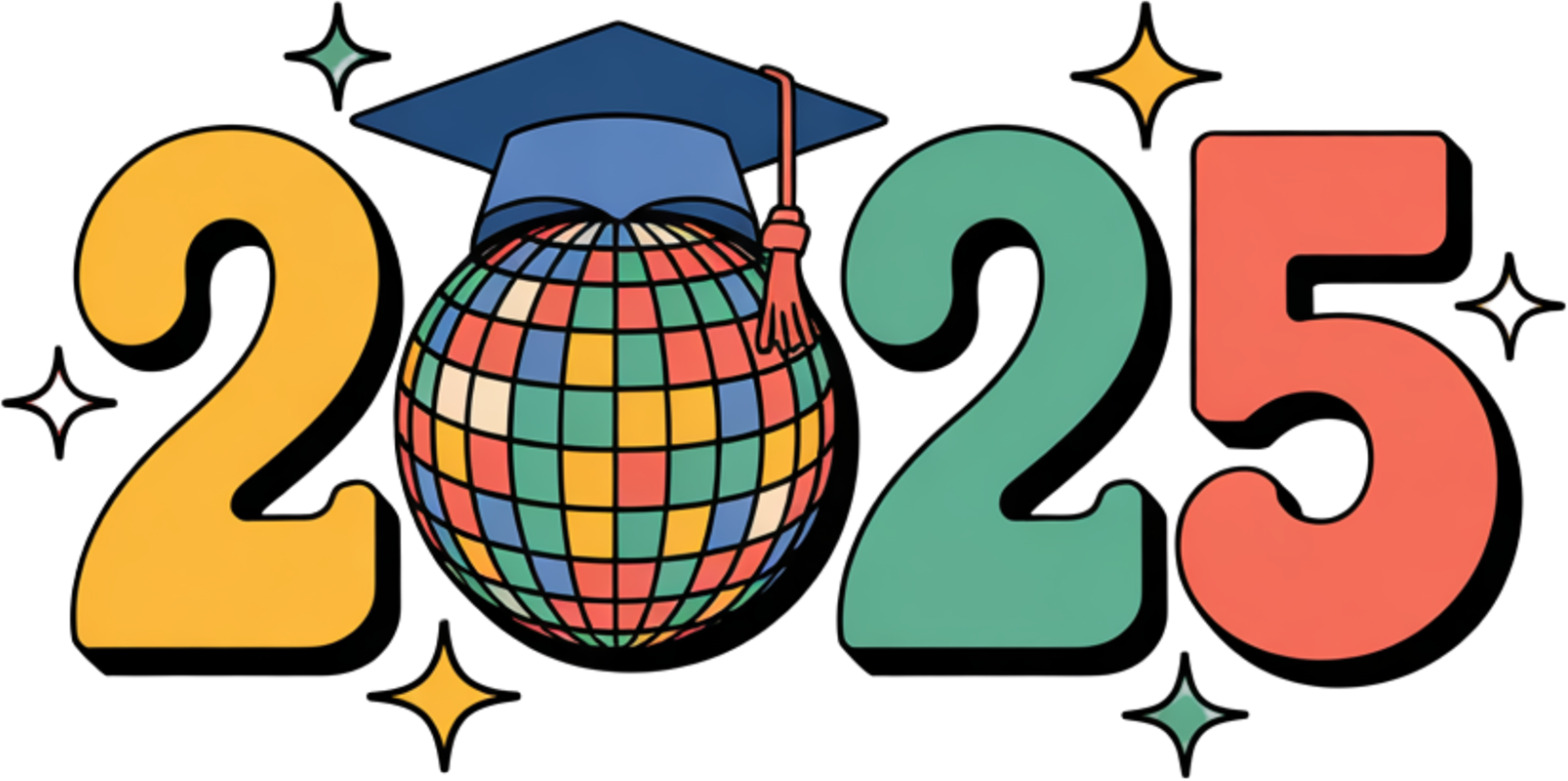 Disco Grad 2025 | Graduation Ready To Press Designs