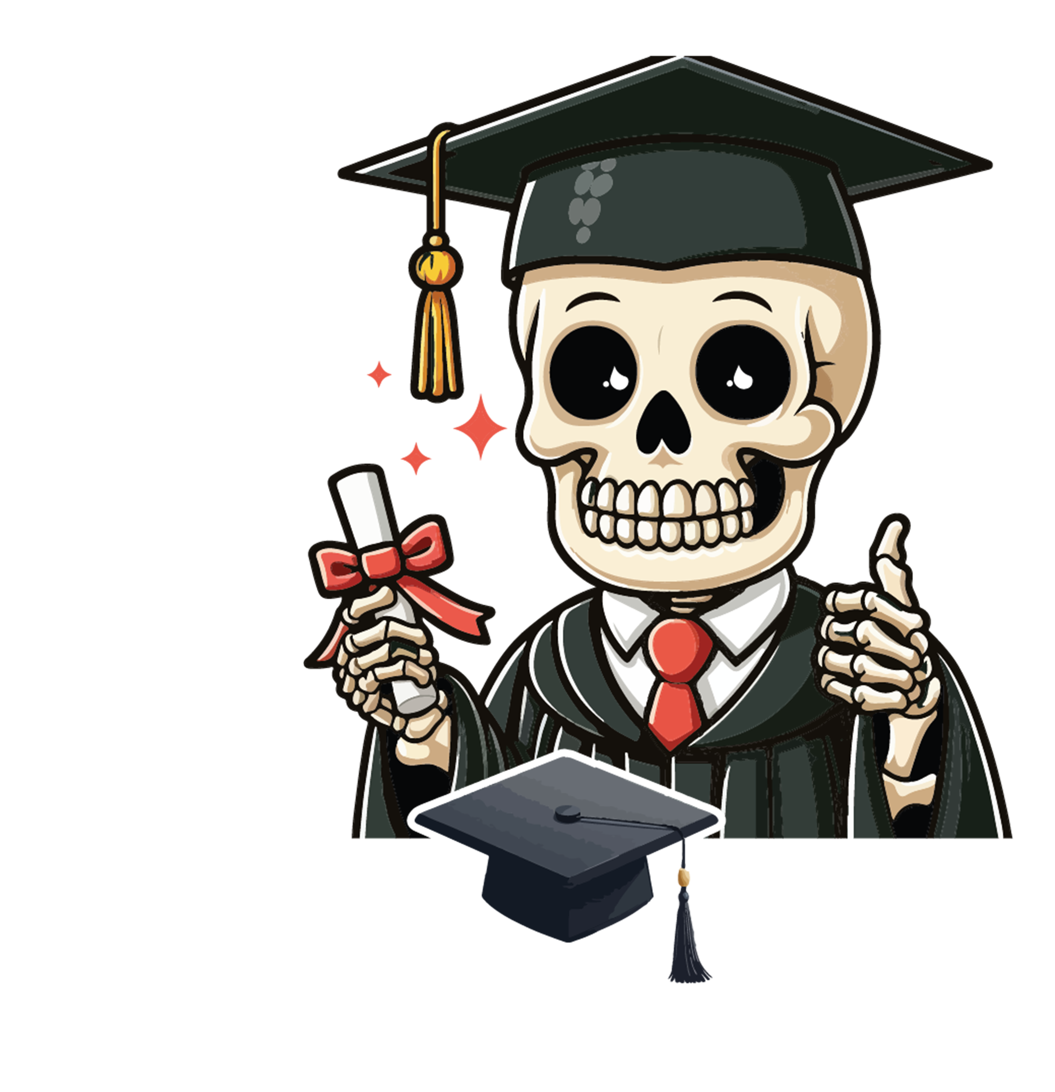 Skeleton Grad | Graduation Ready To Press Designs