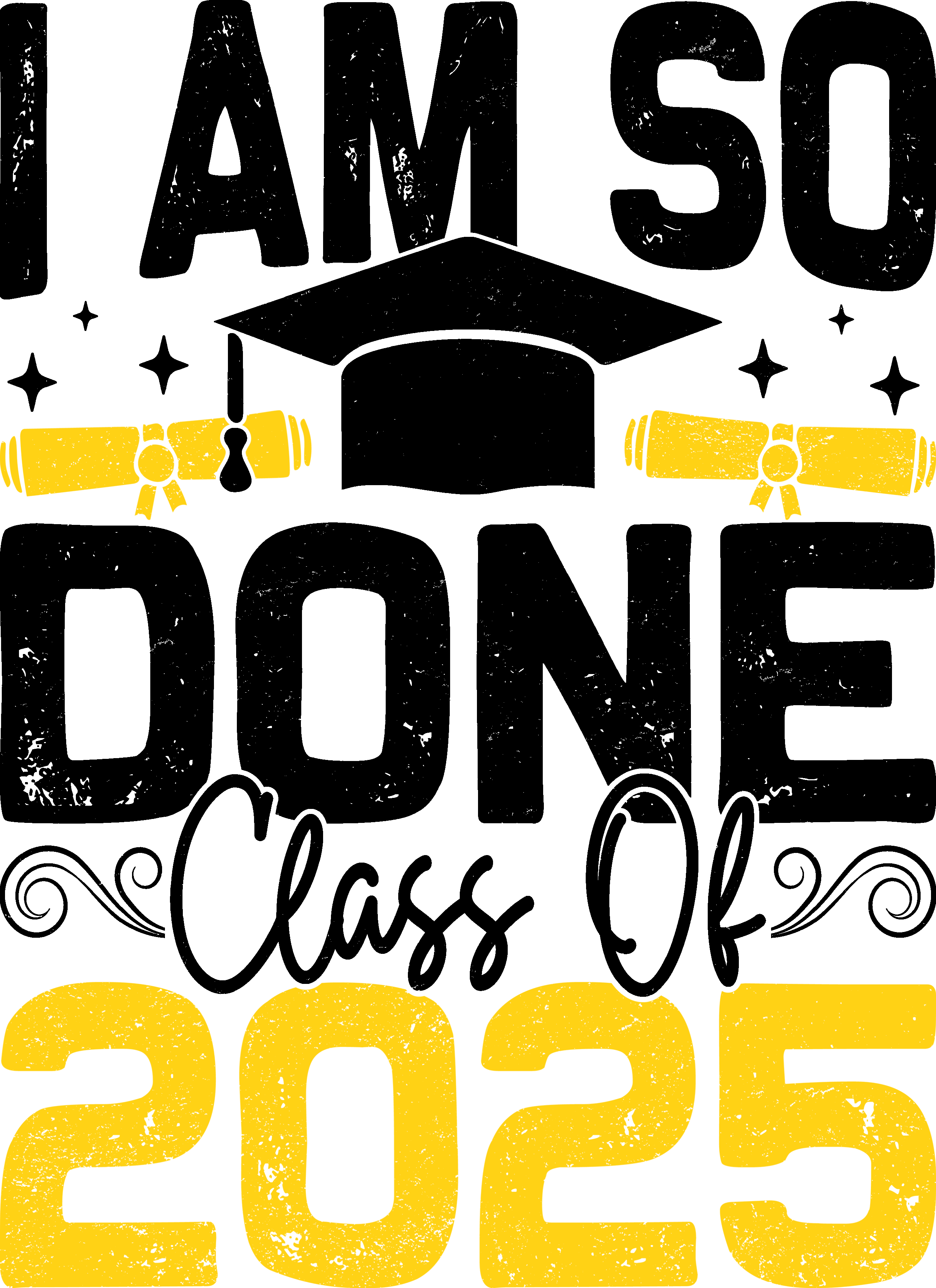 Straight Outta School 2025 | Graduation Ready To Press Designs