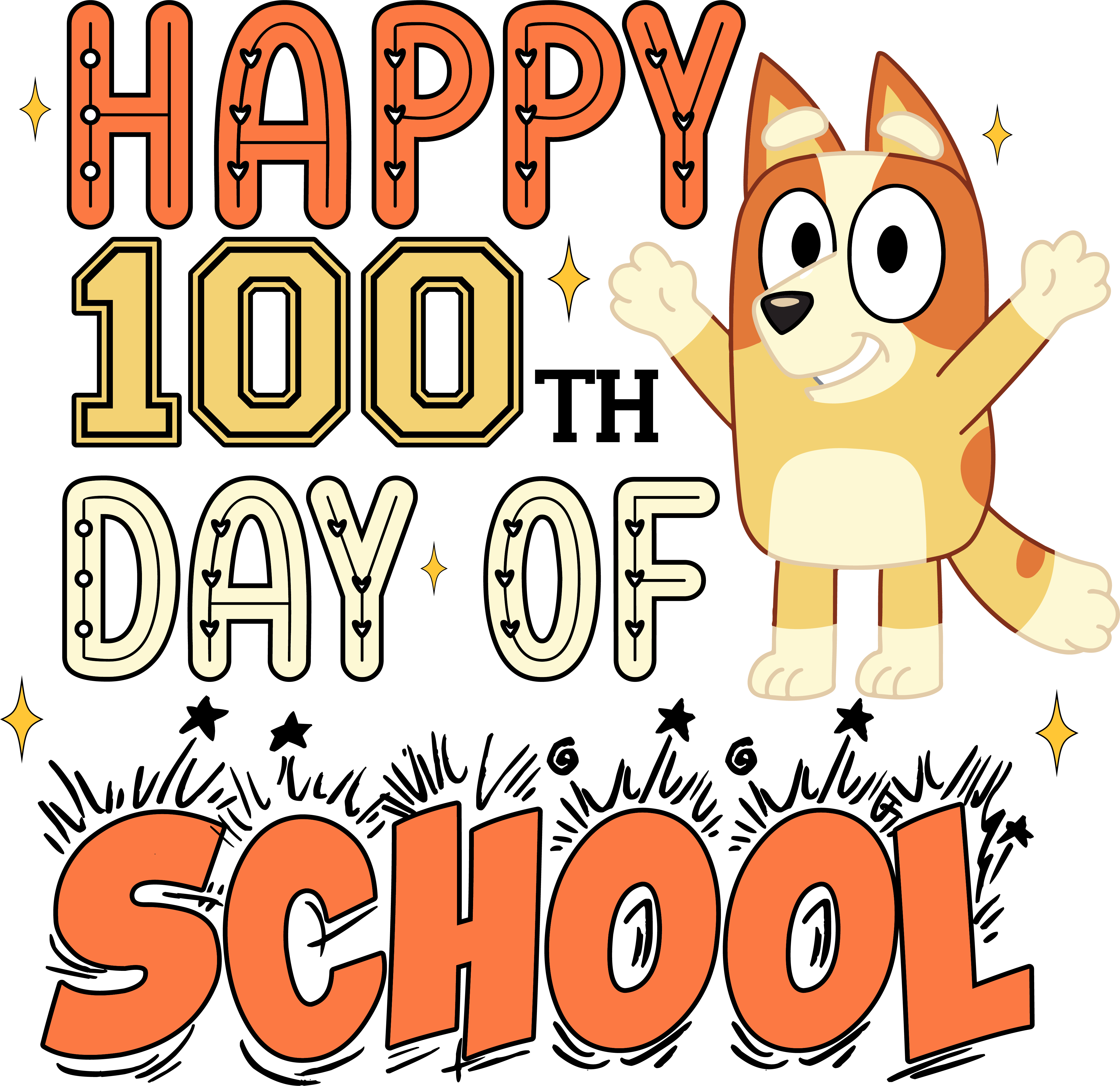 Bingo Happy 100th Day of School | DTF Ready To Press Designs