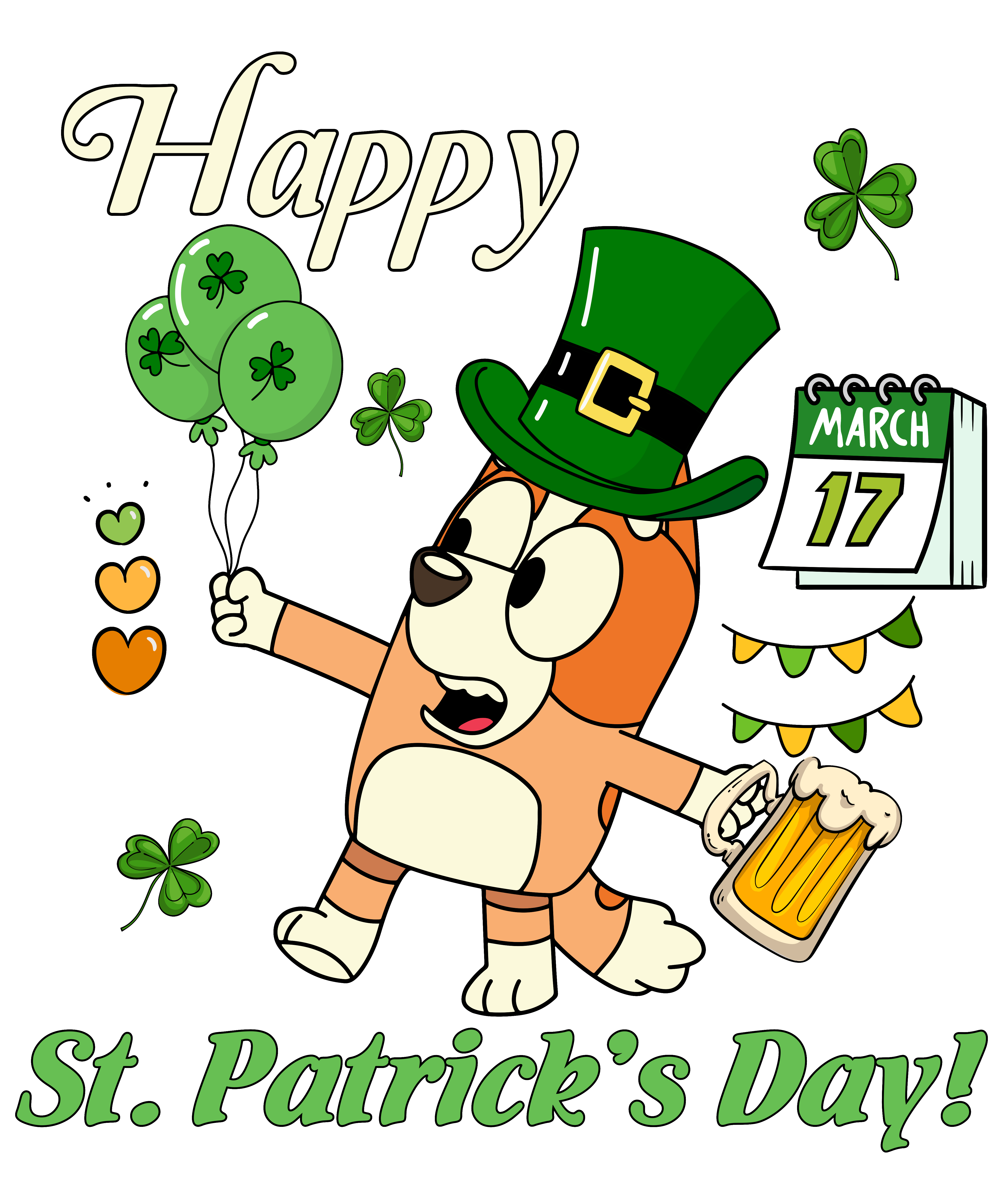 St. Patrick's Day Bluey Design (V1) | DTF Jersey