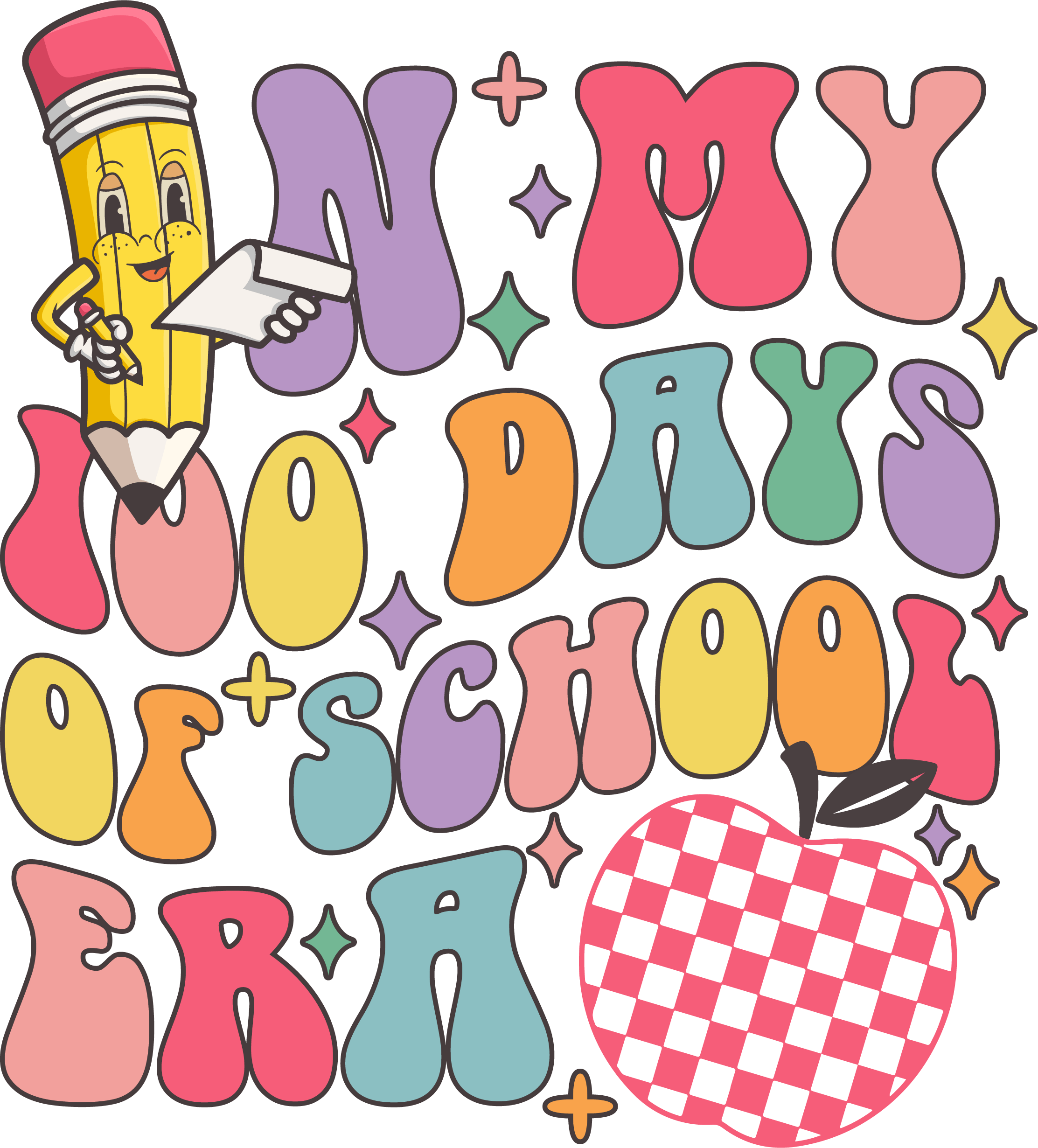 In My 100 Days of School Era Apple | DTF Ready To Press Designs