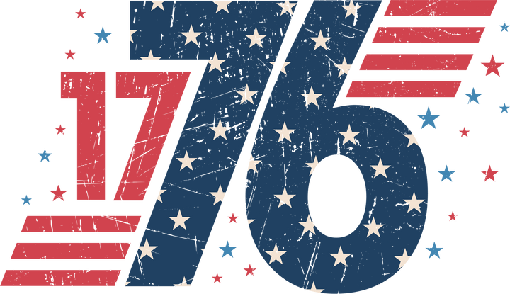 1776 Retro Bold ready-to-press 4th of July DTF transfer with heavy vintage patriotic typography design