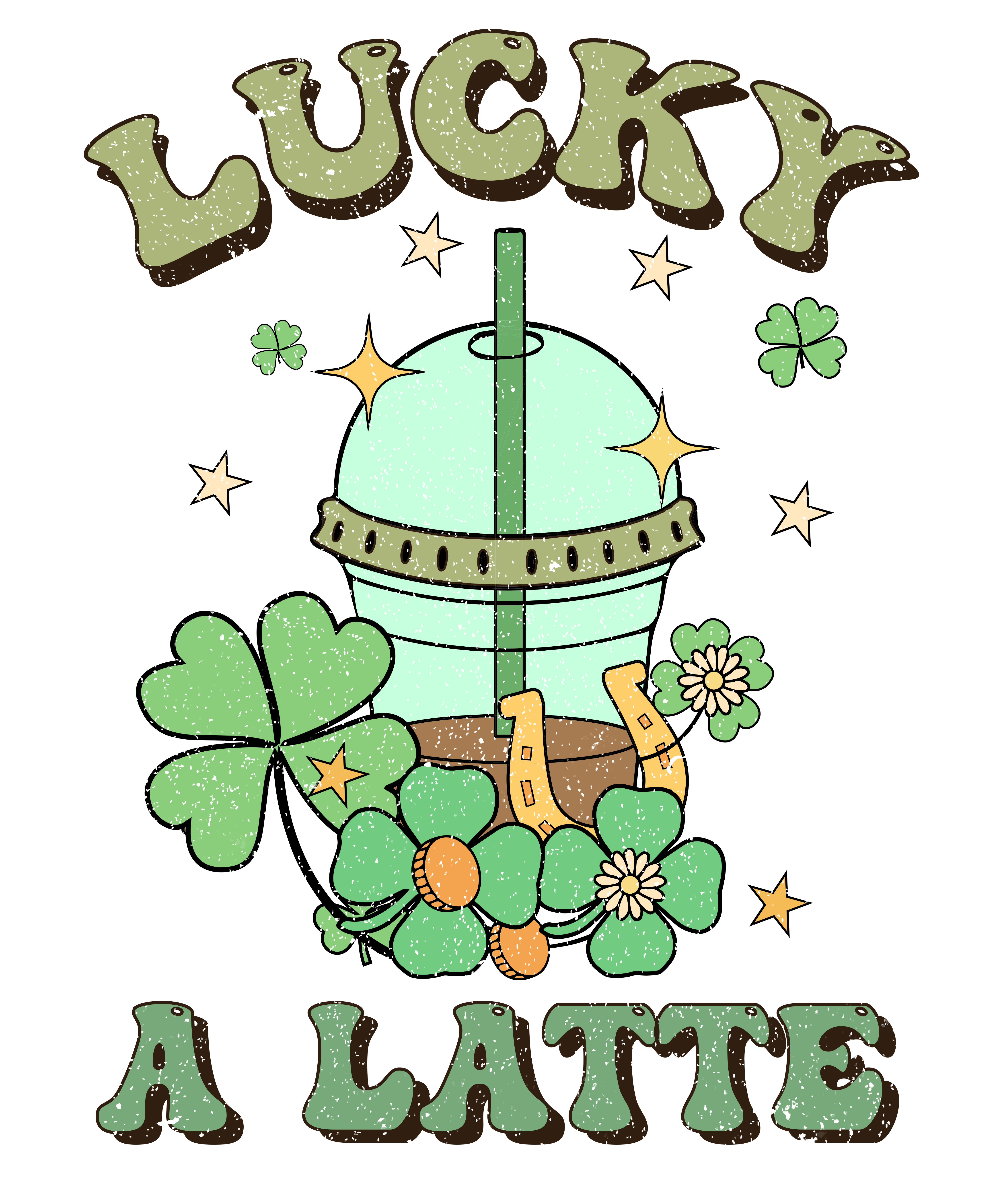 Lucky A Latte Coffee Lover Saint Patrick's Day | DTF Jersey