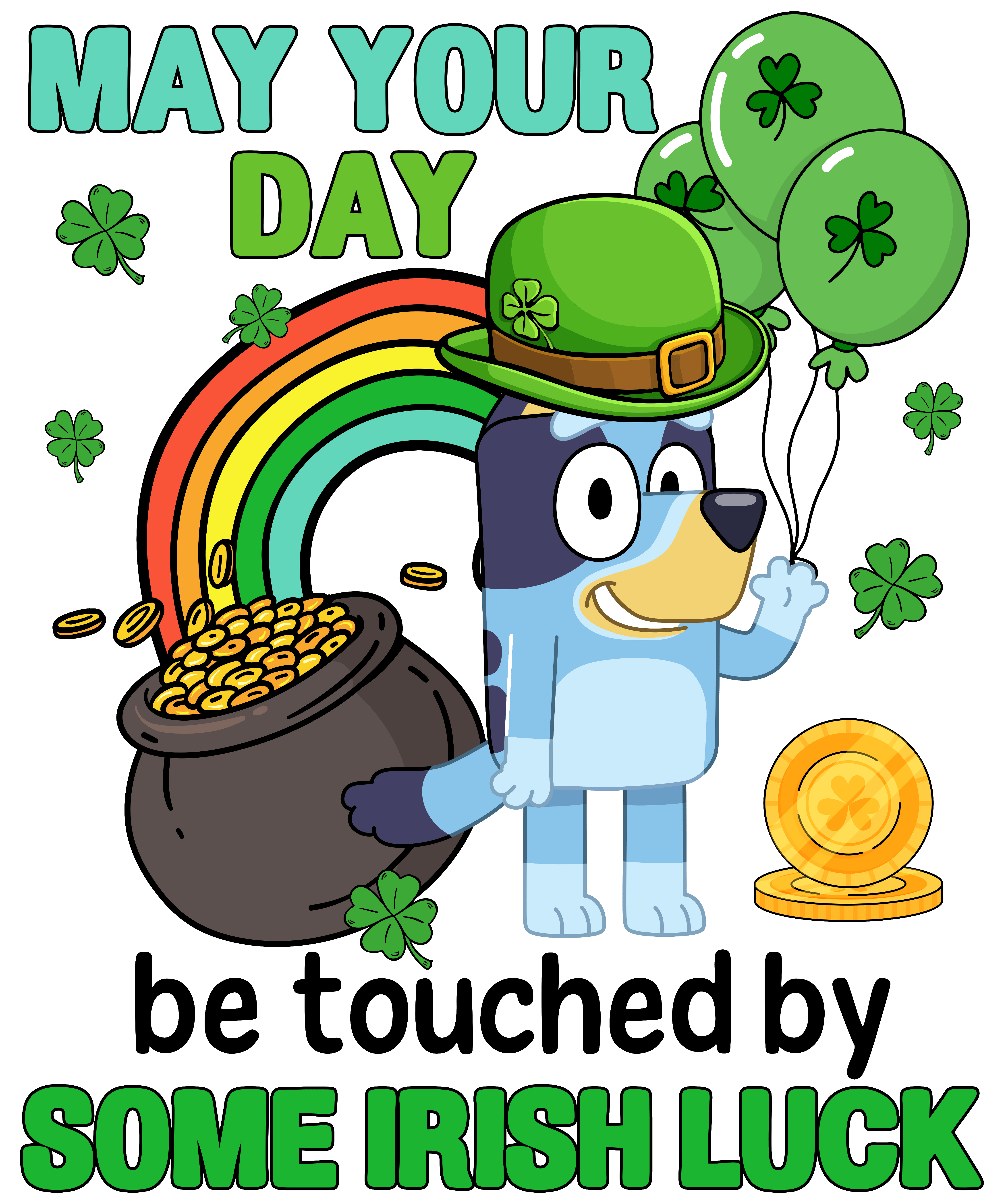 One Lucky Kid Bluey Patrick's Day Design | DTF Jersey