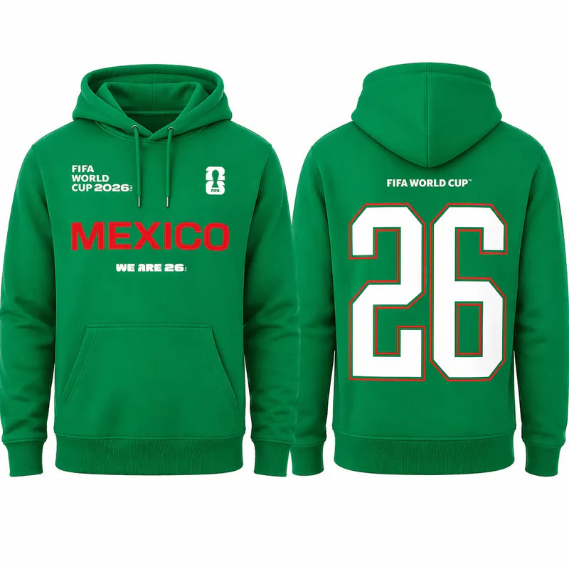 FIFA World Cup 2026 Mexico Hoodie – Official El Tri "We Are 26" Pullover