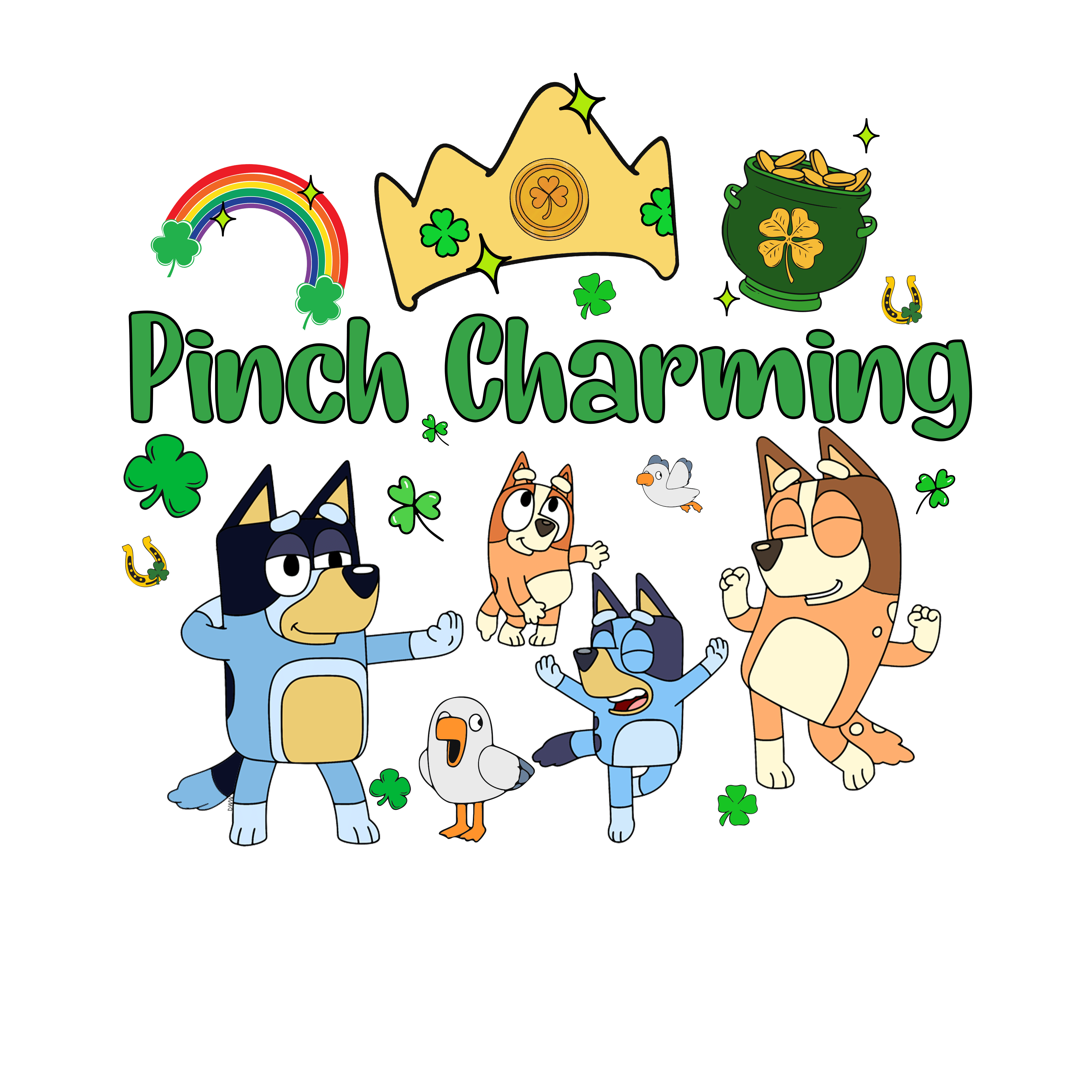 Saint Patrick's Day Bluey Friend Design | DTF Jersey