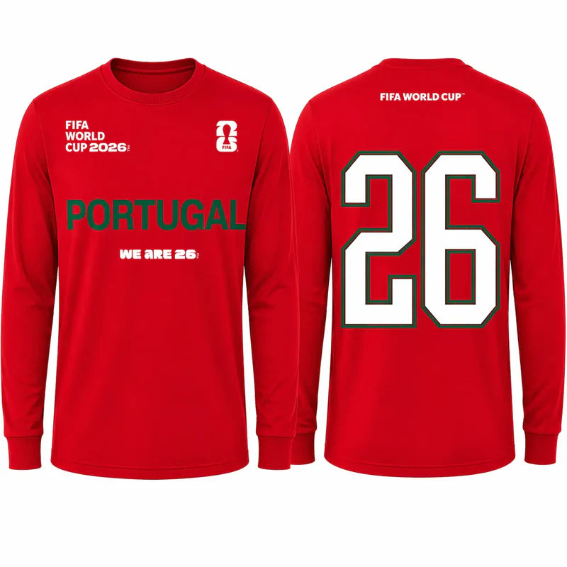 FIFA World Cup 2026 Portugal Long Sleeve Tee – Official "We Are 26" Team Portugal Shirt