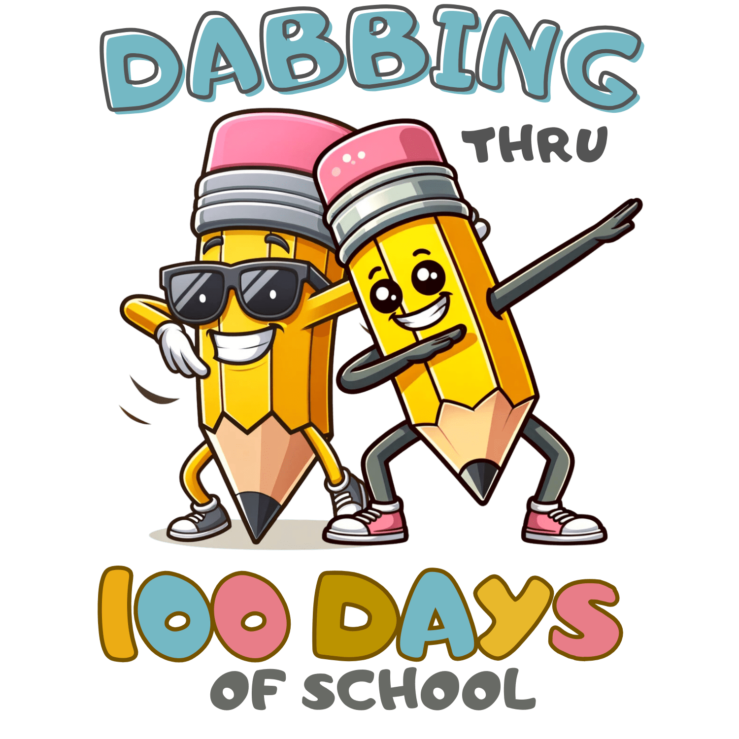 Dabbing Thru 100 Days of School | DTF Ready To Press Designs