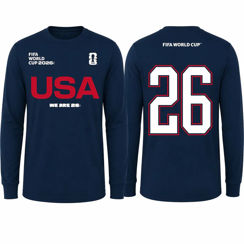 FIFA World Cup 2026 USA Long Sleeve Tee – Official "We Are 26" Team USA Shirt