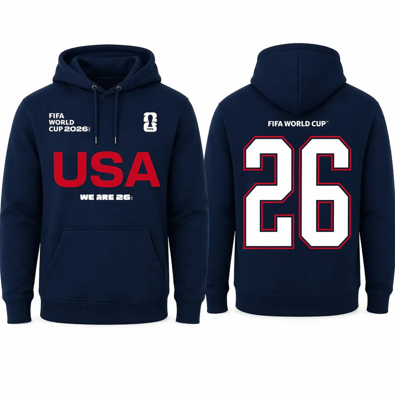 FIFA World Cup 2026 USA Hoodie – Official Stars and Stripes "We Are 26" Pullover